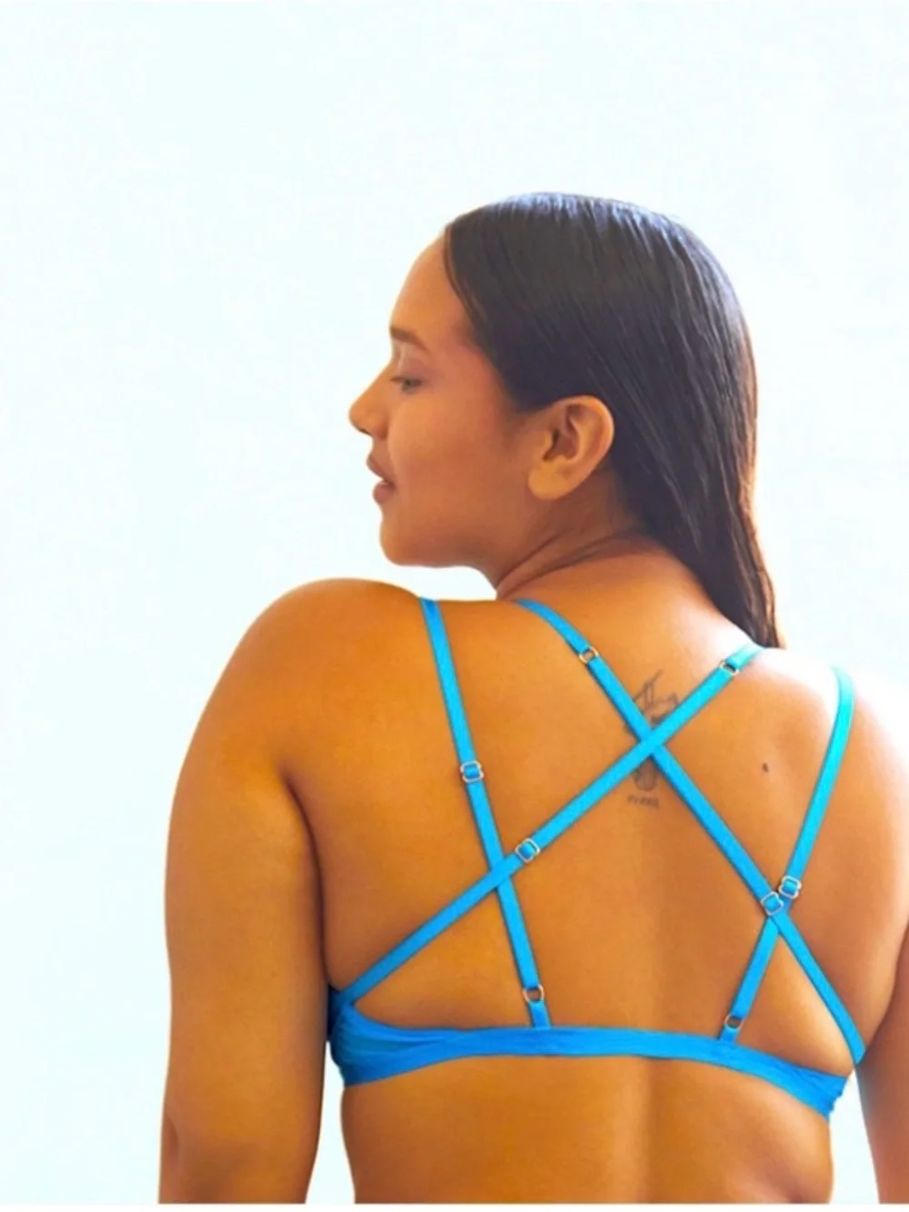 Savage X Fenty Bright Turquoise Mesh Triangle Bikini Top